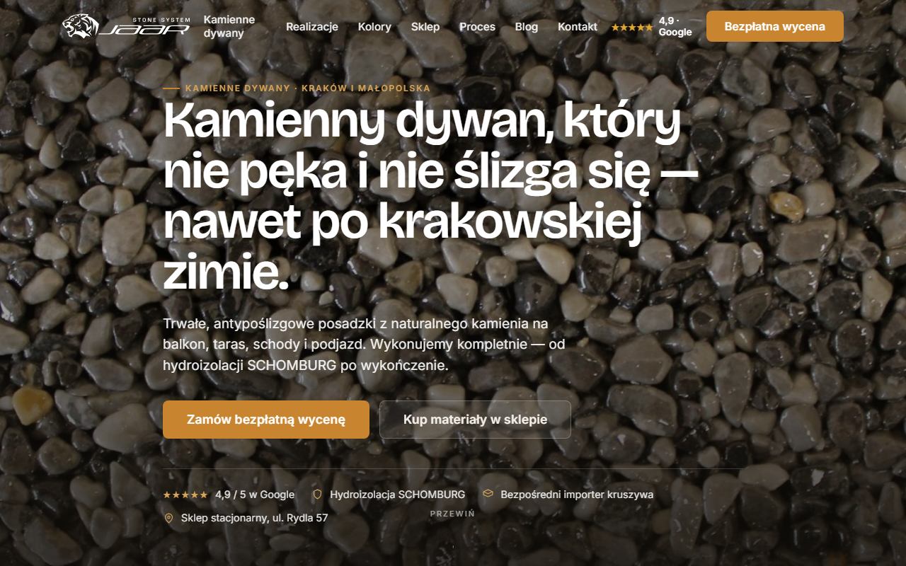 JAAR — kamienne dywany, strona i sklep